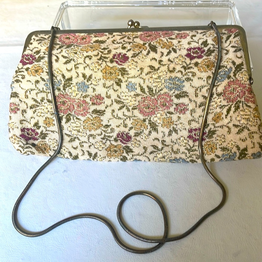 #Gold threaded tapestry  Bag